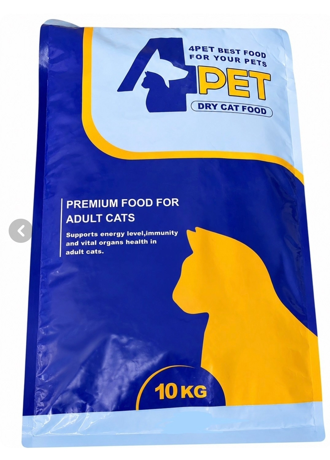 غذای خشک گربه فوریت( 4pet) در بسته بندی ۱ کیلویی زیپ کیپ